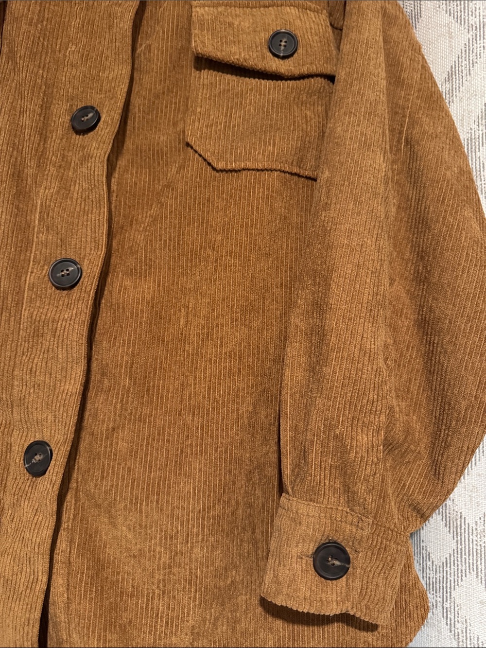 Zenana Outfitters Corduroy Utility Jacket - Caramel Brown - Picture 2 of 4